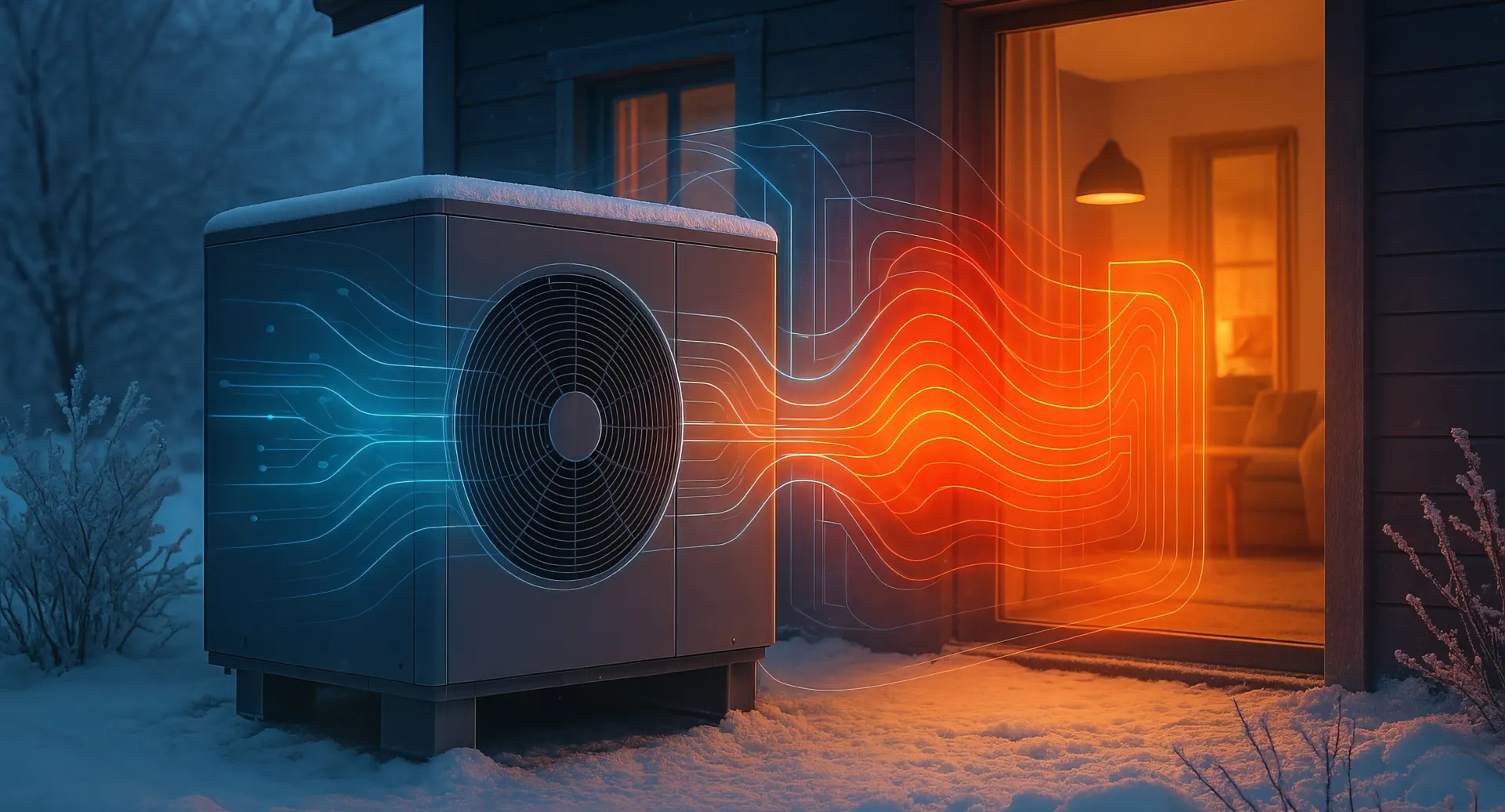 Moderne Wärmepumpe in Betrieb